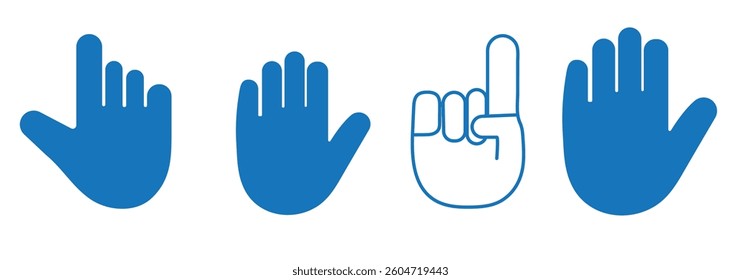 Hand Icon with White Fill - Editable Stroke