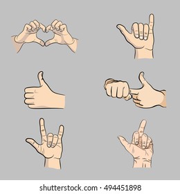 hand icons. 