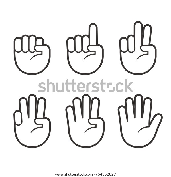 指数を持つ手のアイコン 手のジェスチャ記号 指を曲げて数える ベクター画像クリップアートイラスト のベクター画像素材 ロイヤリティフリー