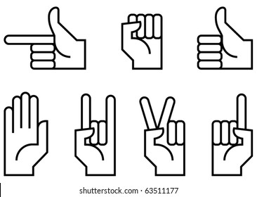 Hand icons illustration