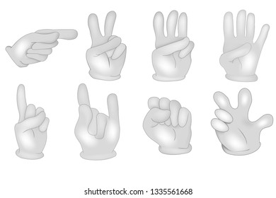 hand icons isolated on white backgroundl. Emoji modern flat illustration. 