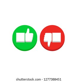 Hand icons like and dislike. vector illustration