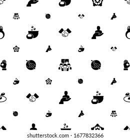 hand icons pattern seamless. Included editable filled Partnership, Team building, teamwork, Soap making, crochet, client, Handmade, seeds icons. hand icons for web and mobile.