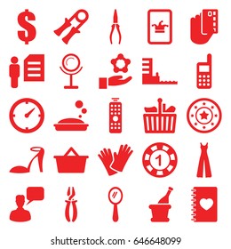 Hand icons set. set of 25 hand filled icons such as mirror, heel sandals, 1 casino chip, casino chip, poker on phone, soap, jumpsuit, chatting man, pliers, gloves