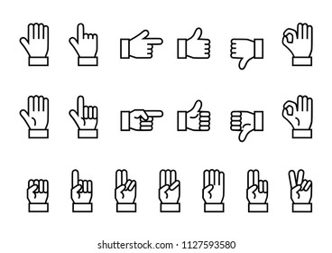 Cartoon Hands Gesture Set Traditional Cartoon Stock Vector (Royalty ...