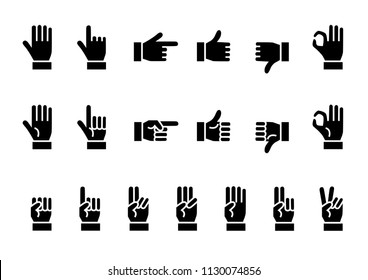 Hand icons set