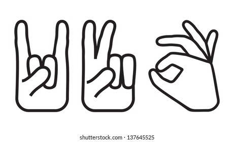 Hand icons set