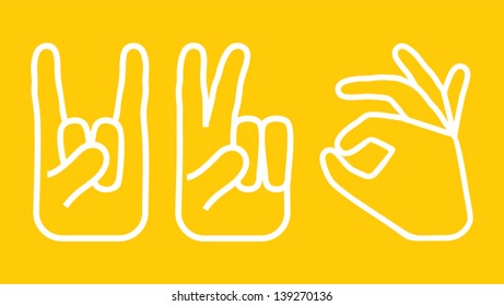 Hand icons set
