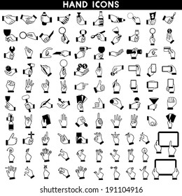 hand icons set