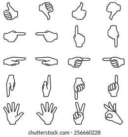 Hand icons set
