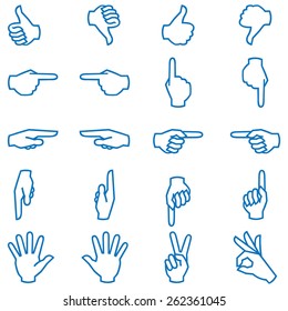 Hand icons set