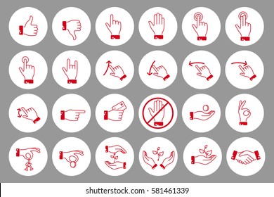 Hand icons set