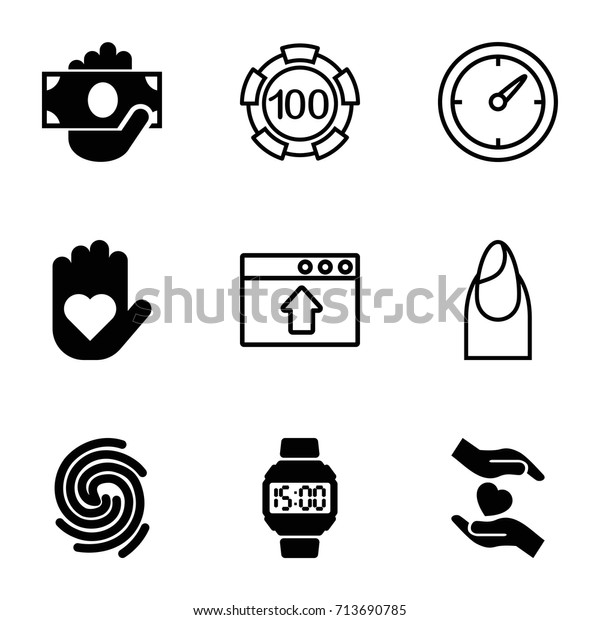 Hand Icons Set Set 9 Hand Stock Vector Royalty Free 713690785