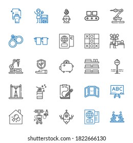 hand icons set. Collection of hand with agreement, passport, robot, housekeeping, blackboard, mirror, sketch, soap, industrial robot, stop sign. Editable and scalable hand icons.