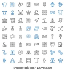 hand icons set. Collection of hand with robot, smartwatch, towel, oven, foam, buttons, draw, salary, conveyor, seeds, industrial robot, hand wash. Editable and scalable hand icons.