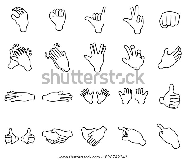 Hand Icons Set Hand Gesture Collection Stock Vector (Royalty Free ...