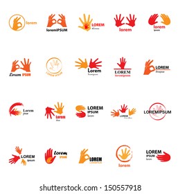 Hand Icons Set - Isolated On White Background - Vector Illustration, Graphic Design Editable For Your Design. Hand Logo