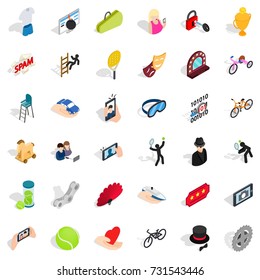 Hand icons set. Isometric style of 36 hand vector icons for web isolated on white background