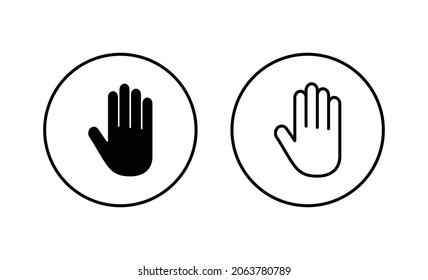 Hand icons set. hand sign and symbol. palm