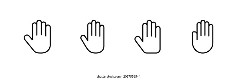 Hand icons set. hand sign and symbol. palm