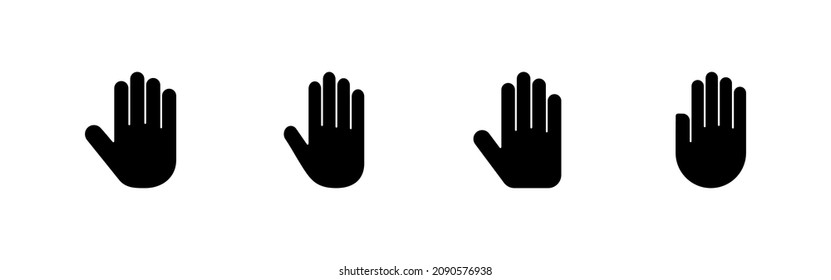 Hand icons set. hand sign and symbol. palm