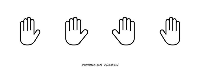 Hand icons set. hand sign and symbol. palm
