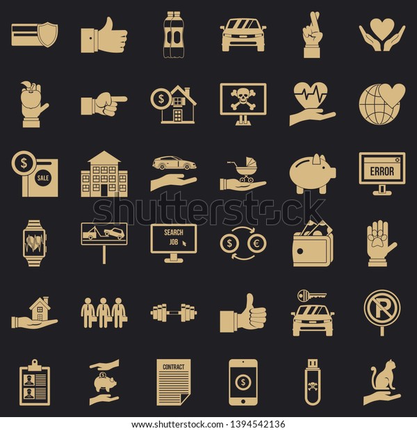 Hand icons set. Simple style of 36 hand vector\
icons for web for any\
design