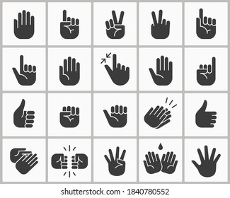 Hand icons, such as fingers, motivation, point, fist, and more.