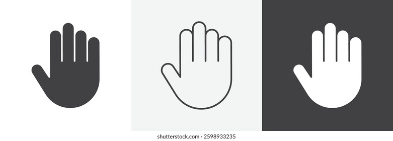 Hand icons in Thin line black color. flat simple vector symbols illustration.
