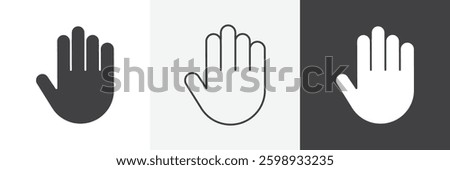 Hand icons in Thin line black color. flat simple vector symbols illustration.