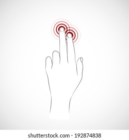 Hand icons for touch devices