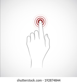 Hand icons for touch devices
