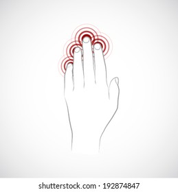Hand icons for touch devices
