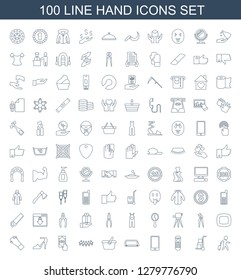 hand icons. Trendy 100 hand icons. Contain icons such as man with luggage, cart cargo, remote control, phone, hacksaw, shopping bag, children, cash payment. hand icon for web and mobile.