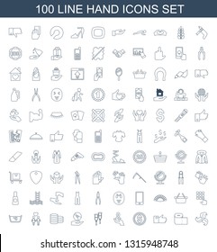 hand icons. Trendy 100 hand icons. Contain icons such as plant, paper towel, like, money, ribbon on hand, pipette, CD on couple, laundry, on atm. icon for web and mobile.