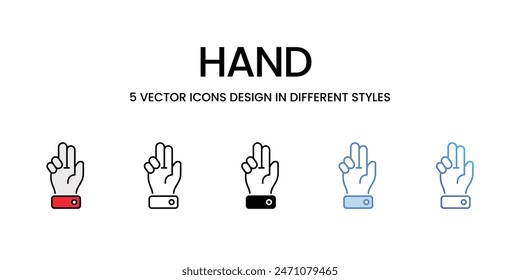 Conjunto de Vector de iconos de mano ilustración de stock.