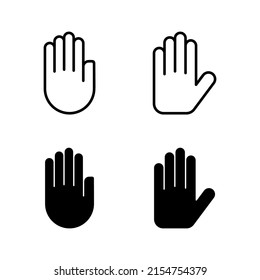 Vector de iconos de mano. símbolo y signo de la mano. palma