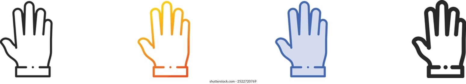 hand icon.Thin Linear, Gradient, Blue Stroke and bold Style Design Isolated On White Background