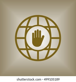 Hand icon,vector. Flat design.
