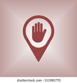 Hand icon,vector. Flat design.