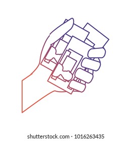 hand with id cards icon
