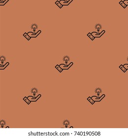 hand idea and lamp bulb icons pattern