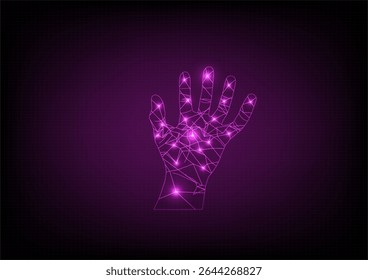 Vector de usuario de Contraseña de huellas de mano de Analyse Palm Handprint