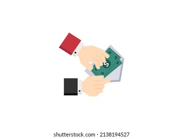 hand with illegal cash action vector isolated on white background ep05