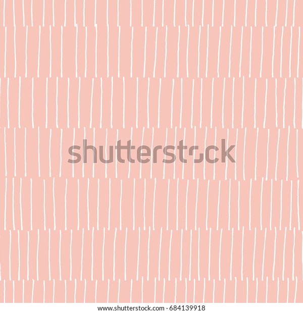 Hand illustrated abstract retro seamless\
vector line pattern.  Hand drawn quirky geometric stripe design on\
a blush or millennial pink\
background.