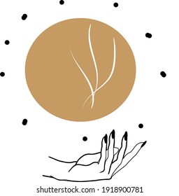 Ilustración manual, abstracta. Diseño del logotipo del vector