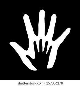 Hand Hand Illustration Blackandwhite Concept Help Stock Vector (Royalty ...