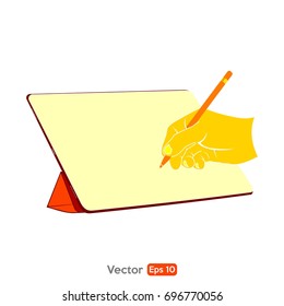 Hand illustration and drawing pad