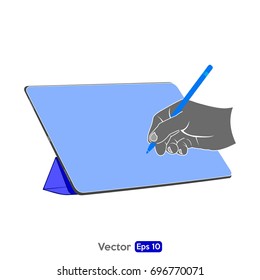 Hand illustration and drawing pad