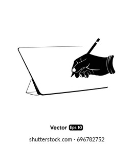 Hand illustration and drawing pad